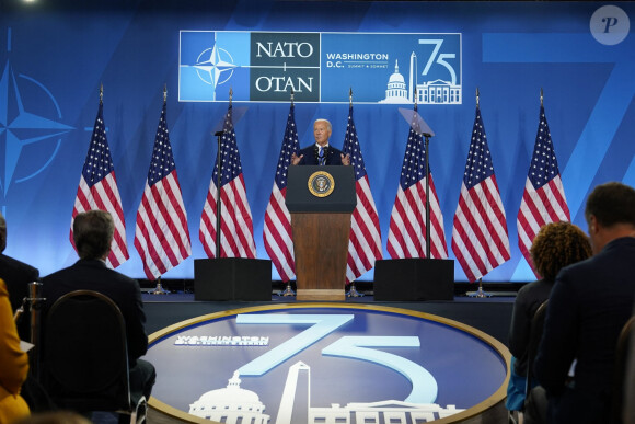 Joe Biden, jeudi 11 juillet, lors d'une longue conférence de presse organisée à la fin du sommet de l'Otan.