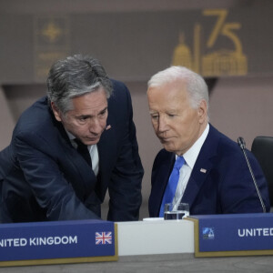 Joe Biden, jeudi 11 juillet, lors d'une longue conférence de presse organisée à la fin du sommet de l'Otan. 
