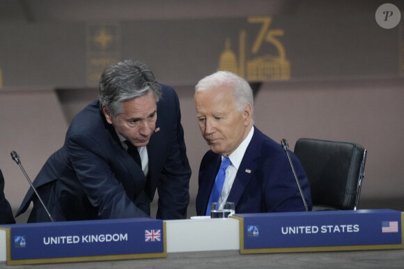 Joe Biden, jeudi 11 juillet, lors d'une longue conférence de presse organisée à la fin du sommet de l'Otan. 