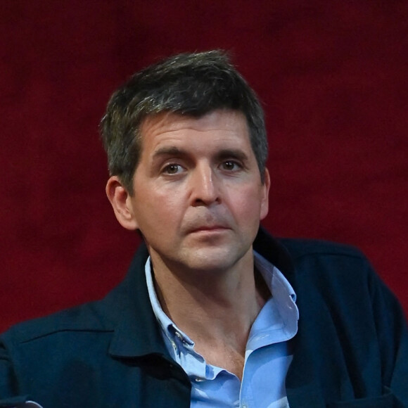Thomas Sotto pose lors du Festival De La Fiction Et Du Documentaire Politique à La Baule, le 7 octobre 2023. Franck Castel/ABACAPRESS.COM
