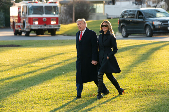 Le président Donald Trump et la première Dame Melania Trump quittent Washington pour se rendre a Mar-a-Lago a West Palm Beach le 23 décembre 2020 
