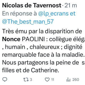 L'hommage de Nicolas de Tavernost à Nonce Paolini