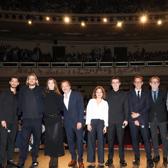 Exclusif - Pierre Niney, Anamaria Vartolomei, Patrick Mille, Julien De Saint Jean, Alexandre de La Patellière, Matthieu Delaporte lors de l'avant-première du film "Le Comte de Monte-Cristo" au Grand Rex à Paris le 20 juin 2024. © Coadic Guirec / Olivier Borde / Bestimage 