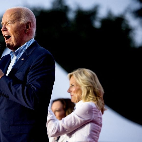 Joe Biden et Kamala Harris célèbrent la fête nationale du 4 juillet à la Maison Blanche. Washington DC, le 4 juillet 2024. 