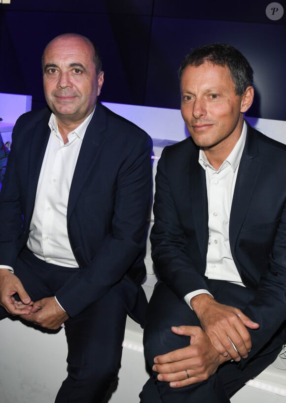 Hervé Beroud, Marc-Olivier Fogiel, PDG de BFM.TV - Conférence de presse de rentrée de BFM.TV à Paris le 5 septembre 2019. © Guirec Coadic / Bestimage