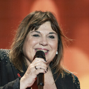 Michèle Bernier lors de l'enregistrement de la soirée "Les 30 ans du sidaction - la soirée événement" au Grand Rex à Paris diffusée le 23 mars 2024 sur France 2  © Cyril Moreau / Coadic Guirec / Bestimage 