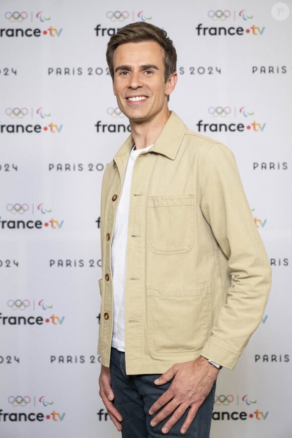 Jean-Baptiste Marteau lors de la présentation des journalistes et chroniqueurs de France Télévisions pour les Jeux Olympiques 2024 au musée de l'Homme à Paris, le 11 juin 2024. © Pierre Perusseau / Bestimage 