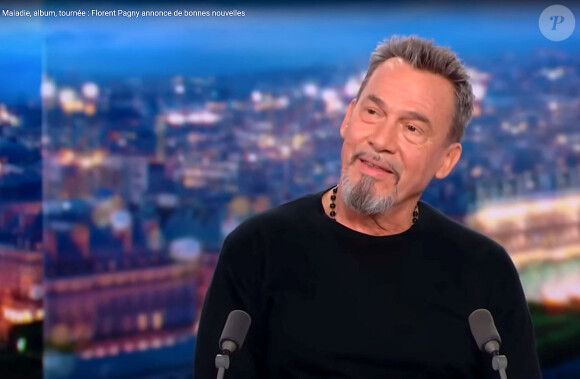 Florent Pagny, qui va beaucoup mieux, était l'invité de Gilles Bouleau aux 20 heures de TF1 le jeudi 16 novembre. © Captute TV TF1 via Bestimage