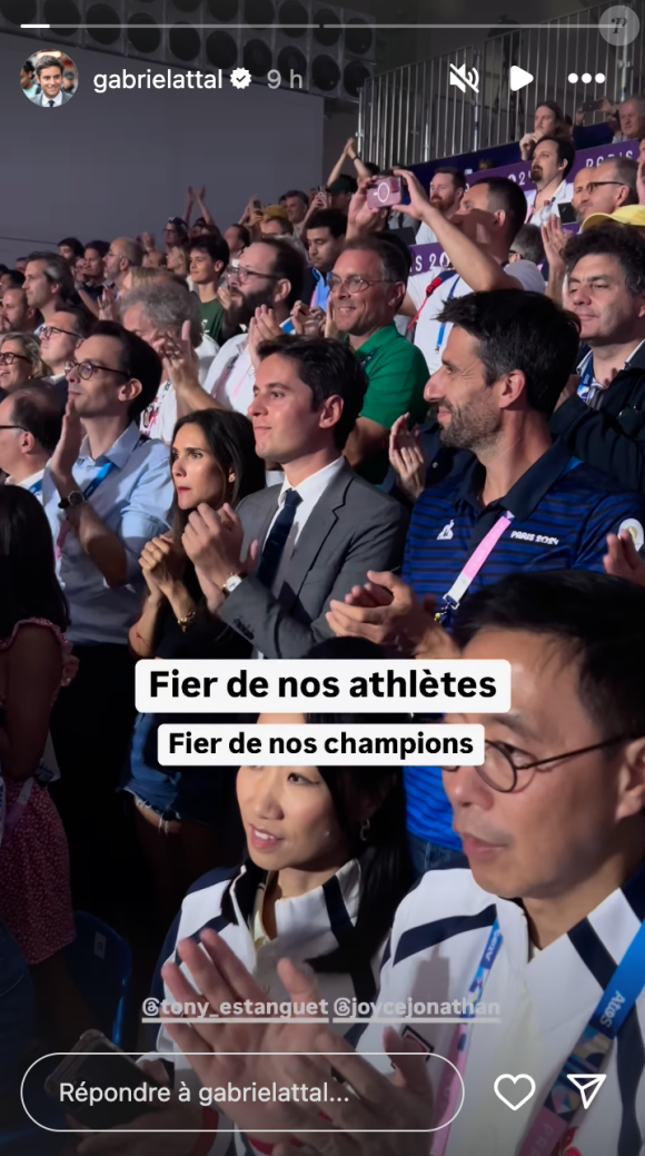 Pour mémoire, Gabriel Attal a vécu une petite romance avec la chanteuse lorsqu'ils étaient plus jeunes
Gabriel Attal dévoile une vidéo de lui aux côtés de son ex Joyce Jonathan lors des Jeux Olympiques de Paris.