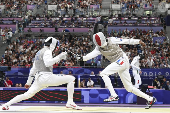 Escrime aux Jeux olympiques Paris 2024 au Grand Palais. © Michael BaucherPanoramic/Bestimage