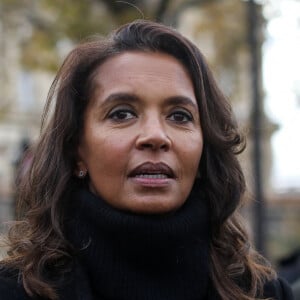 Karine Le Marchand lors d'une marche contre l'antisémitisme à Paris, le 12 novembre 2023 © Stéphane Lemouton / Bestimage