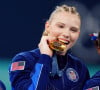 Elles ont remporté la médaille d'or 
Simone Biles, Jade Carey et Jordan Chiles avec leur médaille d'or après la finale de l'épreuve par équipe de gymnastique à l'Arena Bercy à Paris le 30 juillet 2024 © Mike Egerton/PA Wire.