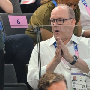 Albert de Monaco lors de la finale de l'épreuve par équipe de gymnastique à l'Arena Bercy à Paris le 30 juillet 2024. Photo by Laurent Zabulon/ABACAPRESS.COM