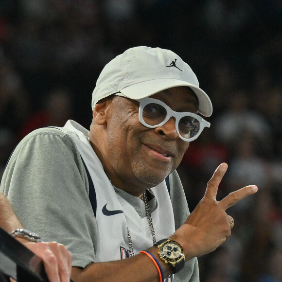 Spike Lee lors de la finale de l'épreuve par équipe de gymnastique à l'Arena Bercy à Paris le 30 juillet 2024. Photo by Laurent Zabulon/ABACAPRESS.COM