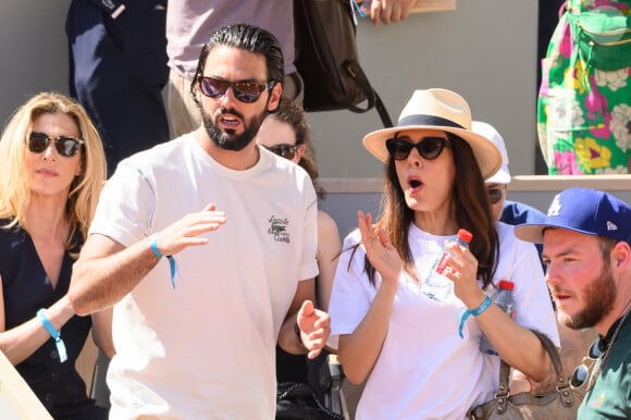 Sofia Essaidi et son mari Adrien Galo assistent aux Internationaux de France 2023 à Roland Garros le 3 juin 2023 à Paris. Laurent Zabulon/ABACAPRESS.COM