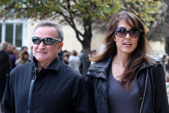 Robin Williams et sa femme Susan Schneider à Paris, France, le 26 octobre 2011. ABACAPRESS.COM