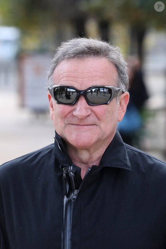 Robin Williams et sa femme Susan Schneider à Paris, France, le 26 octobre 2011. Robin et Susan ont visité le Jardin des Tuileries et le musée de l'Orangerie. ABACAPRESS.COM