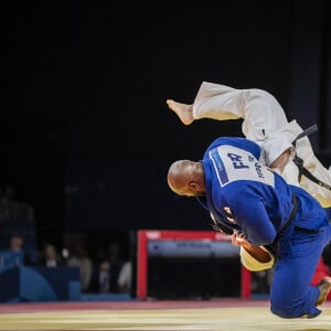 Teddy Riner affronte le Sud-Coréen Kim Min-jong lors du combat en or des +100 kg de judo masculin des Jeux Olympiques de Paris 2024 à à l'Arena Champ-de-Mars, le 2 août 2024. Eliot Blondet/ABACAPRESS.COM