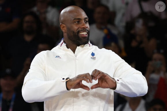 Le Français Teddy Riner a remporté la médaille d'or de l'épreuve de judo masculin +100 kg lors de la septième journée des Jeux Olympiques de Paris 2024, le 2 août 2024. Michaël Chavet/ZUMA Press Wire.