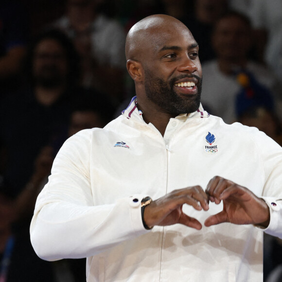 Le Français Teddy Riner a remporté la médaille d'or de l'épreuve de judo masculin +100 kg lors de la septième journée des Jeux Olympiques de Paris 2024, le 2 août 2024. Michaël Chavet/ZUMA Press Wire.