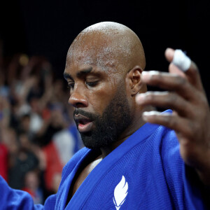 Teddy Riner, médaillé d'or olympique dans la catégorie des 100 kilos, aux JO de Paris, à l'Arena Champ-de-Mars. Jan Woitas/DPA/ABACAPRESS.COM