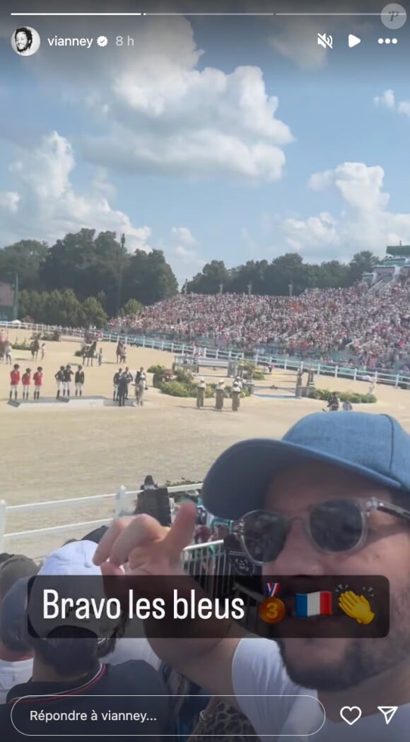 Féru de sport, le chanteur Vianney a pu assister à cette compétition riche en émotions.
(Capture d'écran Instagram Vianney)