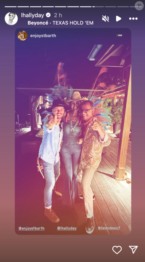 Jade et Joy Hallyday (20 et 16 ans) fêtent leurs anniversaires lors d'une soirée cow-boyw organisée par Laeticia Hallyday à Saint-Barth.