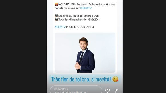 BFMTV : Benjamin Duhamel s'offre une belle promotion avant la rentrée, son frère (et star dans un domaine très différent) réagit