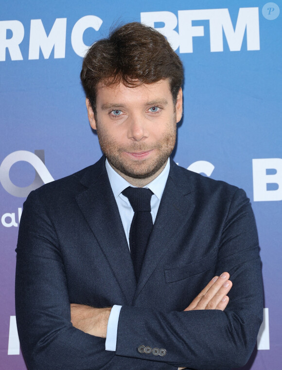 Benjamin Duhamel lors de la conférence de presse de rentrée BFM TV. - RMC du groupe Altice France à Paris, France, le 31 août 2023. © Coadic Guirec/Bestimage 