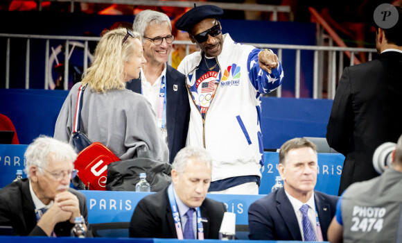 Le rappeur américain Snoop Dogg est aperçu dans les tribunes lors des compétitions de judo pendant les Jeux Olympiques d'été de Paris 2024 à l'arène du Champ-de-Mars à Paris, France, le 1er août 2024. Photo par Robin Utrecht/ABACAPRESS.COM