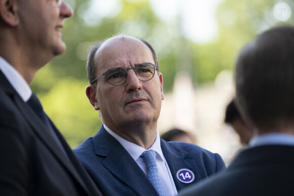 Jean Castex (RATP CEO) - Le président de la République française E.Macron inaugure le prolongement de la ligne de métro 14, entre Saint-Denis Pleyel et l'aéroport d'Orly, le 24 juin 2024. © Eliot Blondet / Pool / Bestimage