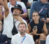 Ainsi que pour Florent Manaudou
Florent Manaudou et sa compagne Lola Duménil - Les célébrités en tribunes pendant l'épreuve de basketball de Demi-Finale opposant la France à l'Allemagne lors des Jeux Olympiques de Paris 2024 (JO) à l'Arena Bercy, à Paris, France, le 8 août 2024. © Jacovides-Perusseau/Bestimage 