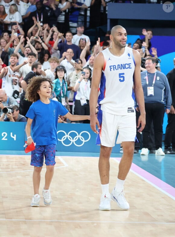 Nicolas Batum - Victoire de l'équipe de France de basketball face à l'Allemagne (73-69) en demi-finale lors des Jeux Olympiques de Paris 2024 (JO) à l'Arena Bercy, le 8 août 2024. © Jacovides-Perusseau/Bestimage 