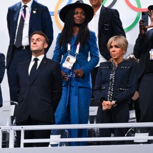 Toutes nos condoléances
Emmanuel Macron et son épouse Brigitte Macron assistent à la cérémonie d'ouverture des Jeux Olympiques de 2024 le 26 juillet 2024 à Paris, France. ( Photo by federico pestellini / DPPI / Panoramic ).