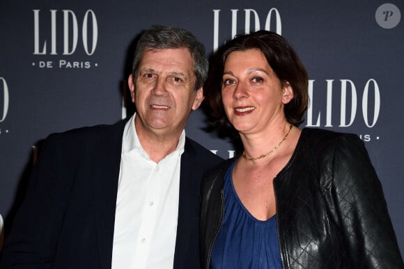 Patrick et Laurence Chêne assistant au gala d'ouverture de la nouvelle revue Paris Merveilles qui s'est tenu au Lido à Paris, le 8 avril 2015. Nicolas Briquet/ABACAPRESS.COM