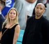 Thierry Henry, visiblement inquiet pour l'équipe de France, et sa femme Andrea Rajacic
Thierry Henry et sa compagne Andrea Rajacic - Les célébrités en tribunes pendant la finale de basketball opposant les Etats-Unis à la France (98-87) lors des Jeux Olympiques de Paris 2024 (JO) à l'Arena Bercy, à Paris, France