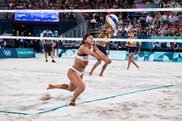 Melissa Humana Paredes (CAN) - Finale féminine Canada-Brésil pour le Volleyball de plage aux JO de Paris le 9 août 2024 © Baptiste Autissier / Panoramic / Bestimage