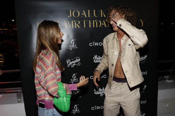 Exclusif - Joalukas Noah avec Stella Belmondo lors de la soirée d'anniversaire de Joalukas Noah, fils de Yannick Noah et Isabelle Camus, pour ses 18 ans à Paris le 10 juin 2022. © Cyril Moreau / Bestimage