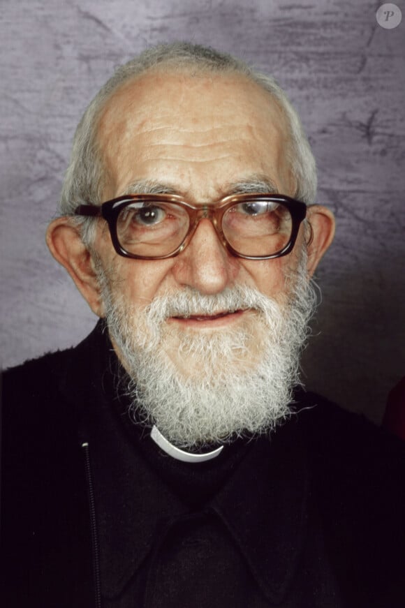 Portrait de l'Abbé Pierre le 12 janvier 1992