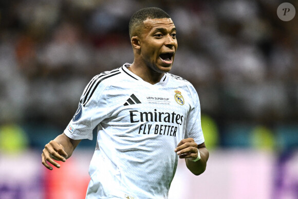 Auteur de son premier but pour son premier match, il est également en tête au niveau de la vente des maillots
 
Kylian Mbappé - Match de football "Real Madrid vs Atalanta" lors de la Supercoupe de l'UEFA. Le 14 août 2024 © Image Sport / Panoramic / Bestimage