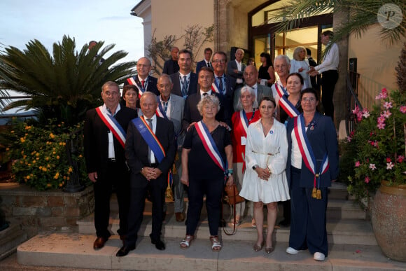 Emmanuel Macron à Bormes-les-Mimosas pour les 80 ans de la libération de la ville, le 17 août 2024 © Alain Robert / Pool / Bestimage 