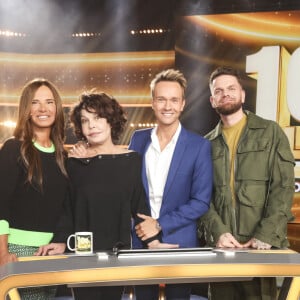 Exclusif - Nathalie Marquay, Isabelle Mergault, Cyril Feraud, Keen V - Enregistrement de l'émission "100% Logique", présentée par C.Féraud et diffusée le 9 mars sur France 2 © Jack Tribeca / Bestimage