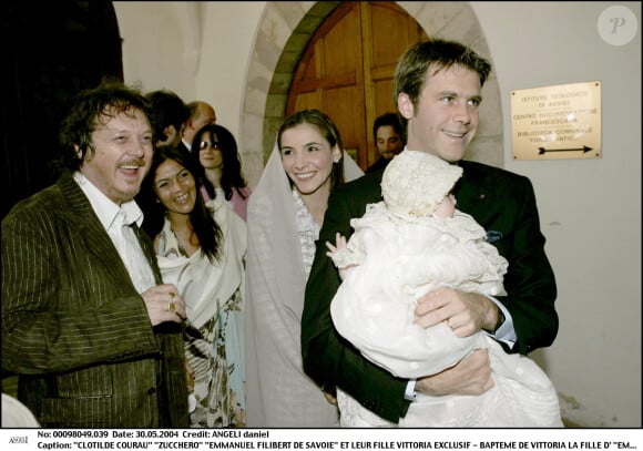 Clotilde Courau, Zucchero et Emmanuel-Philibert de Savoie - Exclusif - Baptême de Vittoria, la fille d'Emmanuel-Philibert de Savoie et Clotilde Courau à Assise en Italie.