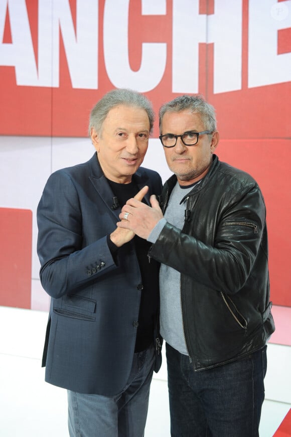 Exclusif - Michel Drucker et Christophe Dechavanne - Enregistrement de l'émission "Vivement Dimanche" au Studio Gabriel à Paris, présentée par M.Drucker et diffusée le 3 mars sur France 3 © Guillaume Gaffiot / Bestimage 