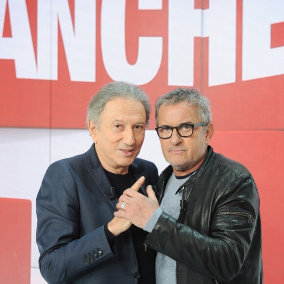 Exclusif - Michel Drucker et Christophe Dechavanne - Enregistrement de l'émission "Vivement Dimanche" au Studio Gabriel à Paris, présentée par M.Drucker et diffusée le 3 mars sur France 3 © Guillaume Gaffiot / Bestimage 