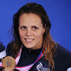 Laure Manaudou remportent le Bronze dans le relais 4 x 50 m 4 nages dames lors des Championnats d' Europe de Natation a Chartres le 25 Novembre 2012. 