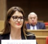 Audition par la commission d'enquête du Sénat de Marlène Schiappa Secrétaire d'Etat auprès de la Première ministre, chargée de l'Economie sociale et solidaire et de la Vie associative dans l'affaire du fonds Marianne, au Sénat. © Stéphane Lemouton / Bestimage