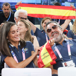 La reine Letizia d'Espagne a assisté au match entre l'équipe nationale espagnole et l'équipe australienne de basket-ball en fauteuil lors des Jeux Paralympiques de Paris 2024, le 30 août 2024. © Casa de SM El Rey / Eruopa Press / Bestimage 