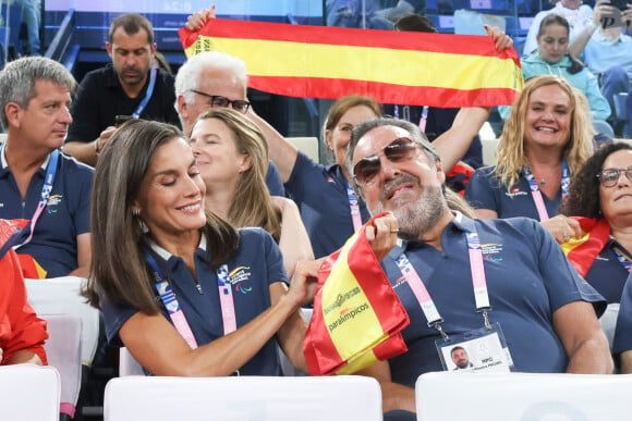 La reine Letizia d'Espagne a assisté au match entre l'équipe nationale espagnole et l'équipe australienne de basket-ball en fauteuil lors des Jeux Paralympiques de Paris 2024, le 30 août 2024. © Casa de SM El Rey / Eruopa Press / Bestimage 