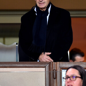 Nicolas Sarkozy durant la rencontre de Ligue 1 Conforama opposant l'AS Monaco au Psg au stade Louis II. Le Psg a remporté le match sur le score de 2 à 1. © Bruno Bebert/Bestimage